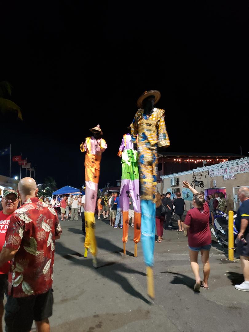 Mocko Jumbies at Jump Up in Christiansted, St. Croix, U.S. Virgin Islands